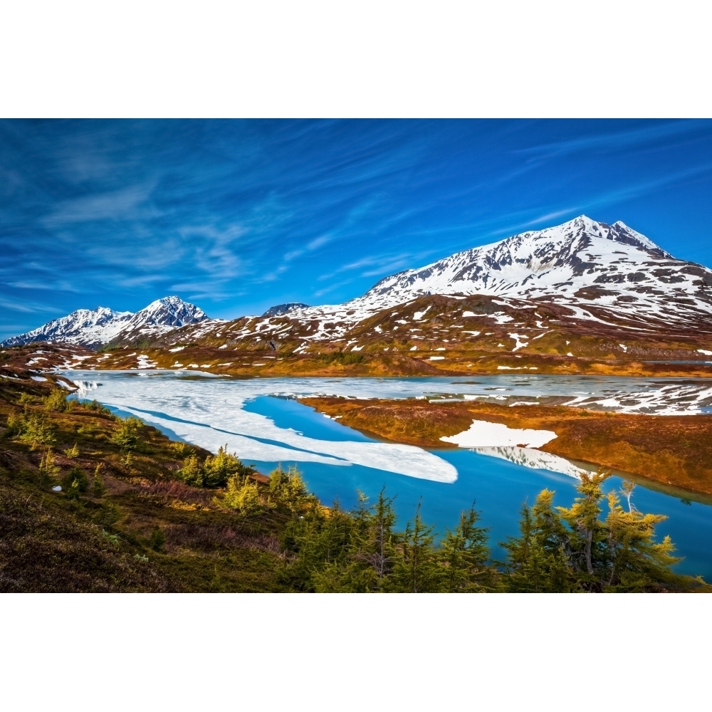 Mount Ascension Resurrection Peaks and half frozen Lost Lake Chugach