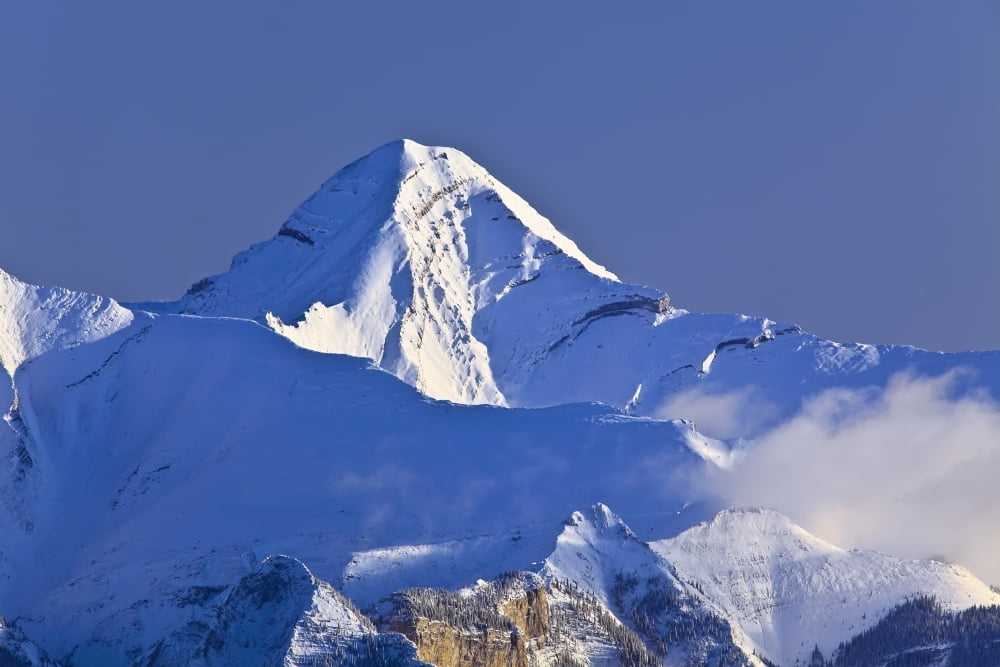 Mount Aylmer Viewed From Sulphur Mountain Summit Banff National Park Alberta Canada Canvas Art - Ken Gillespie  Design Pics (18 x 12)
