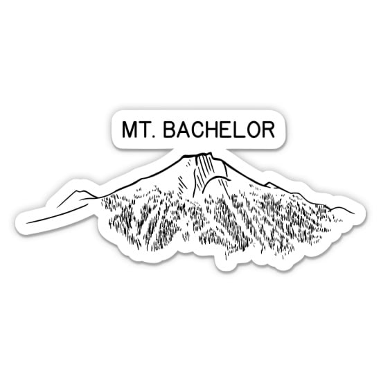 Mount Bachelor Bend Oregon Ski - 5" Vinyl Sticker - For Car Laptop I-Pad - Waterproof Decal