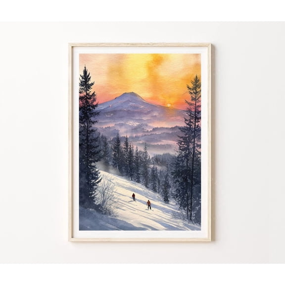 Mount Bachelor Oregon Winter Ski Landscape Home Decor