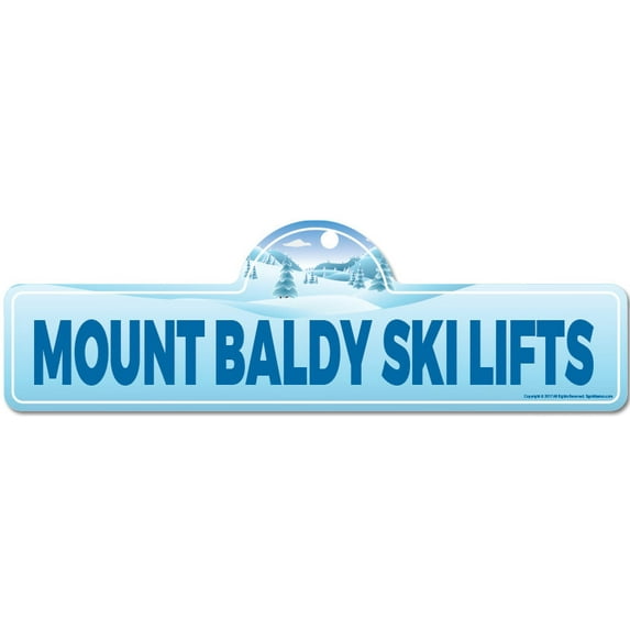 Mount Baldy Ski Lifts Street Sign | Indoor/Outdoor | Skiing Skier Snowboarder Décor for Ski Lodge Cabin Mountian House | SignMission personalized gift