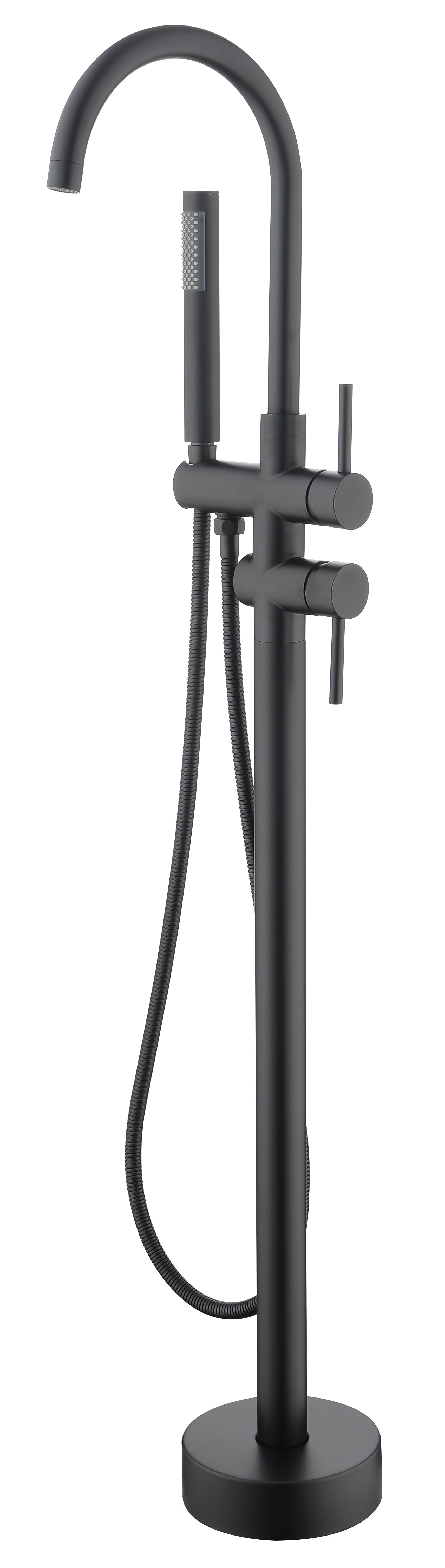 Mount Bathtub Faucet Freestanding Tub Filler Matte Black Standing High