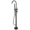 Mount Bathtub Faucet Freestanding Tub Filler Matte Black Standing High
