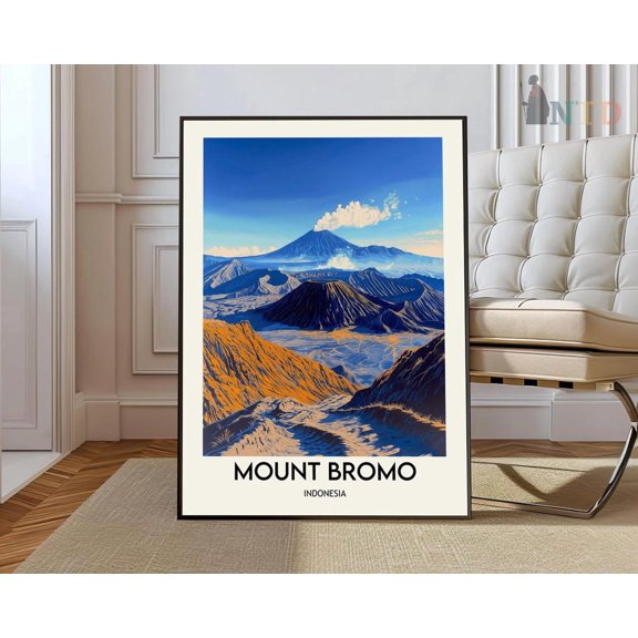 Mount Bromo Indonesia Volcano Poster Home Decor Office Wall Art Living Room Decor, Paper Poster Only