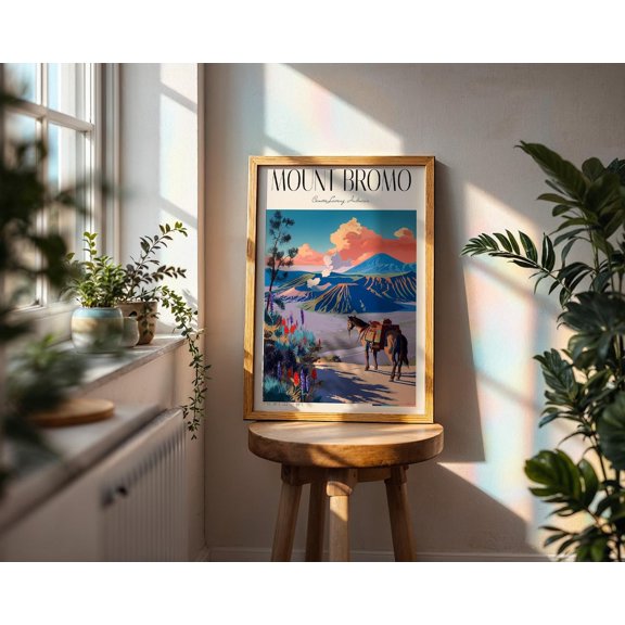 Mount Bromo Travel Poster Java Indonesia Print