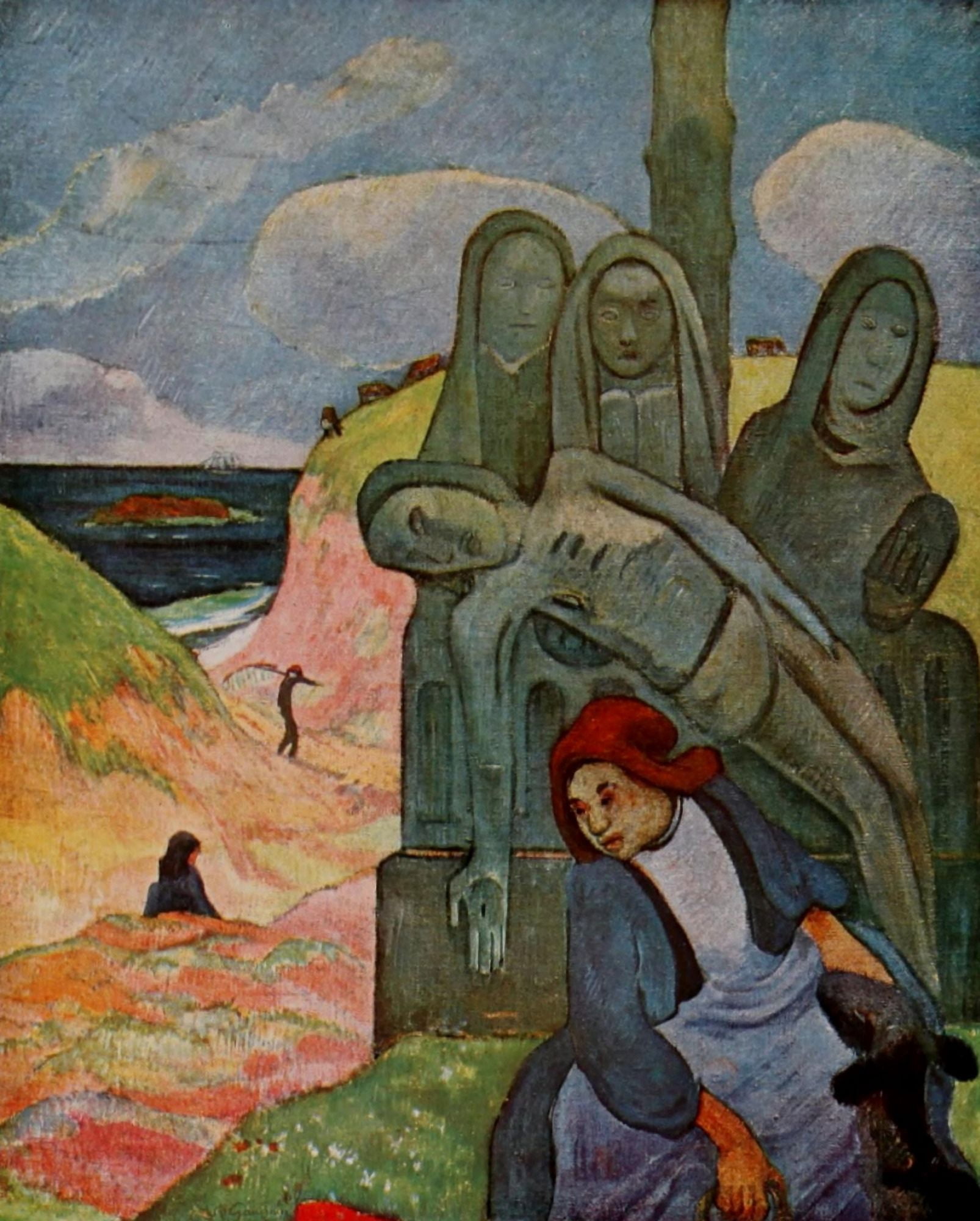 Mount Calvary Brittany Canvas Art - P Gauguin (18 x 24)