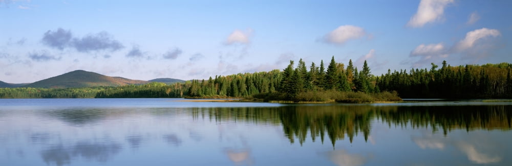 Mount Carleton Provincial Park And Bathurst Lake New Brunswick Canvas Art - Ron Watts Design Pics (36 x 12)