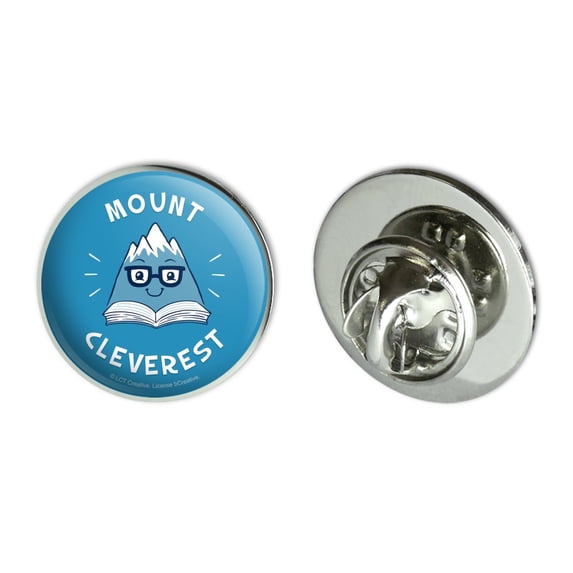 Mount Cleverest Everest Reading Book Funny Humor Metal 0.75" Lapel Hat Pin Tie Tack Pinback