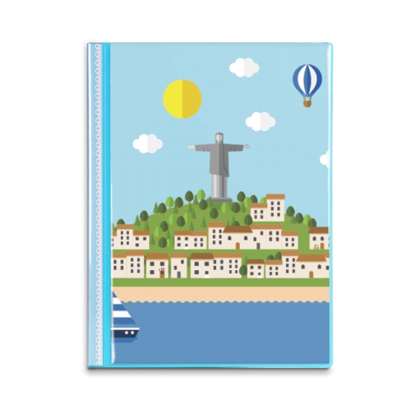 Mount Corcovado Fire Balloon Brazil Book Sheet Protectors Portfolio Binder Folder