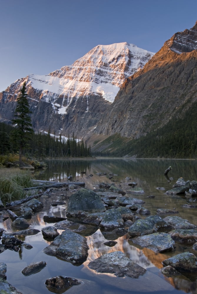 Mount Edith Cavell Jasper National Park Alberta Canada Canvas Art - Philippe Widling  Design Pics (11 x 17)