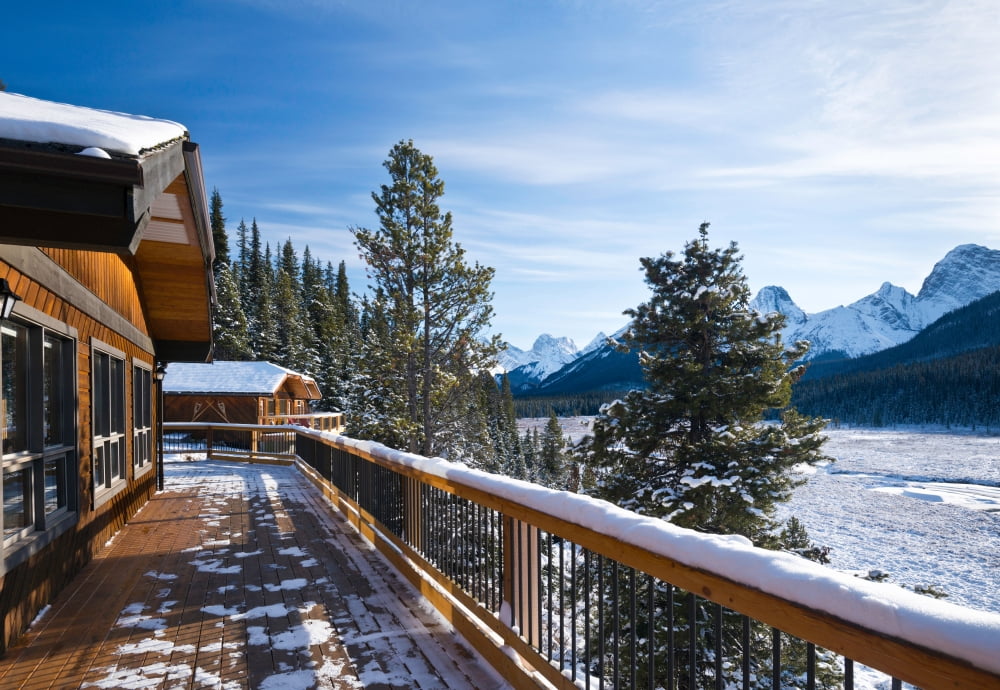 Mount Engadine Lodge at Spray Valley Provincial Park Commonwealth Peak Burstall Mountain Alberta Canada Canvas Art - Panoramic Images (18 x 24)