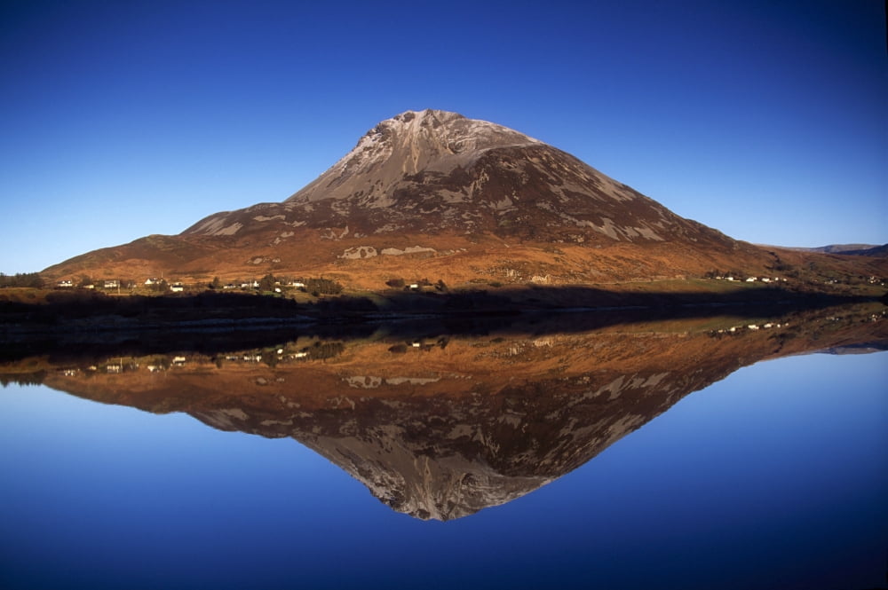 Mount Errigal Lough Nacung Dunlewy County Donegal Ireland Mountain Reflected In Lake Canvas Art - Gareth McCormack  Design Pics (18 x 12)