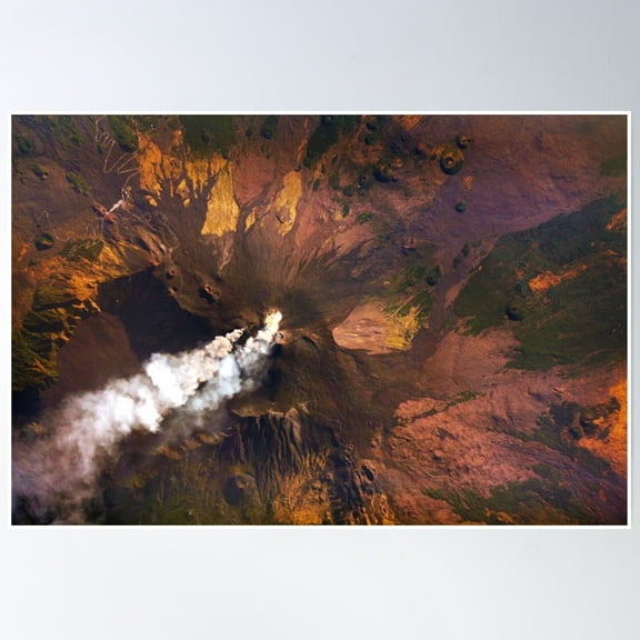 Mount Etna Volcanic Eruption Sicily Italy Space Image Poster Wall Art, Modern Wall Decor, 8x12 UNFRAMED