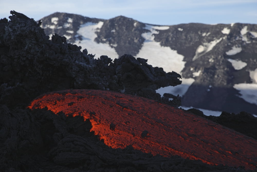 Mount Etna lava flow Sicily Italy Canvas Art - Martin RietzeStocktrek Images (17 x 12)
