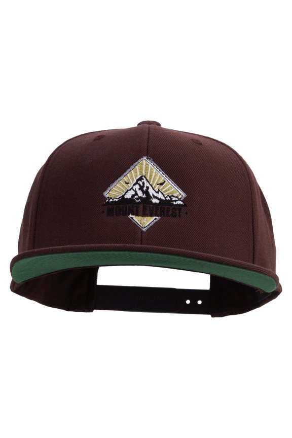 Mount Everest Embroidered Wool Blend Prostyle Snapback Cap - Maroon OSFM