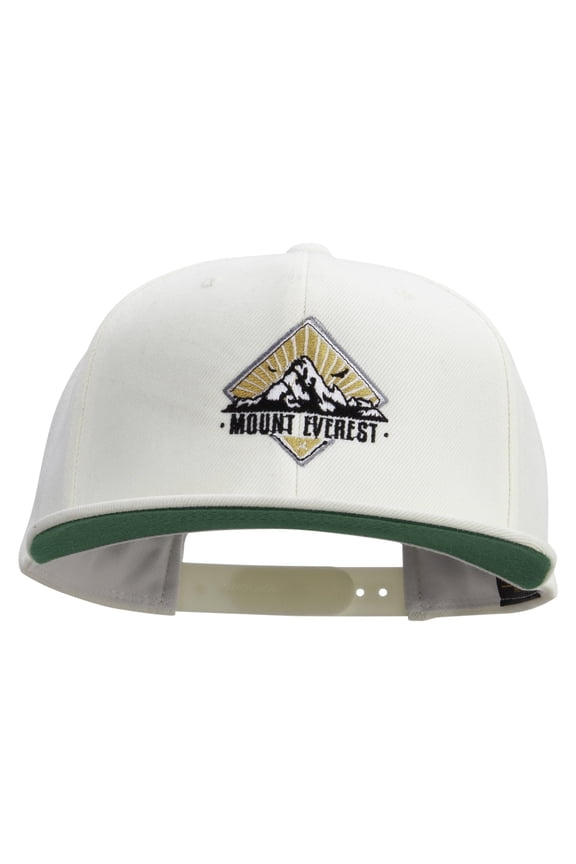 Mount Everest Embroidered Wool Blend Prostyle Snapback Cap - Natural OSFM