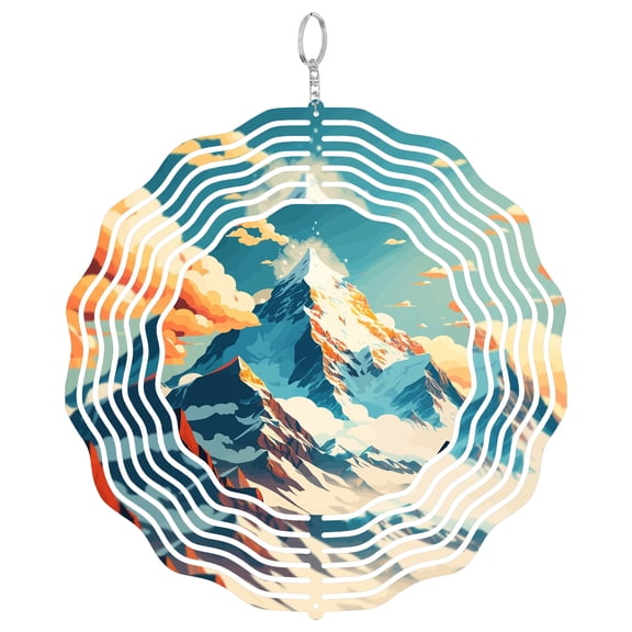 Mount Everest Himalaya Peak 3D Wind Spinner Stainless Steel Hanging Decor Mountain Climber Gift