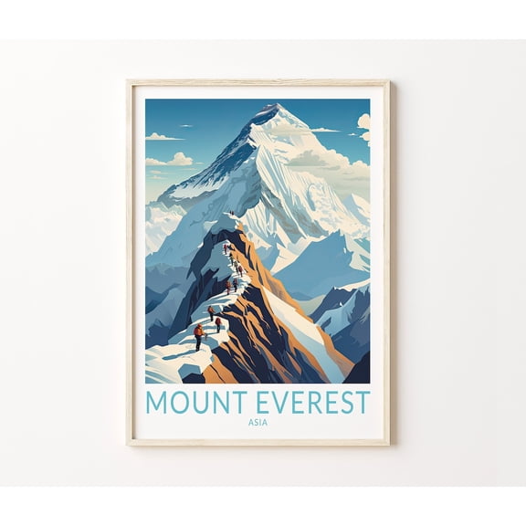 Mount Everest Mountain Peak Wall Art, Unframed Canvas 24x36in