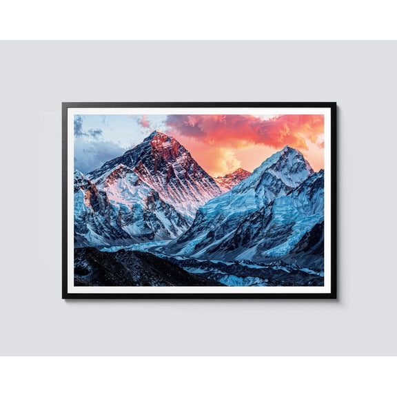 Mount Everest Snowy Mountain Landscape Wall Art Poster Unframed Paper Print