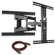 Mount Factory Heavy-Duty Full Motion TV Wall Mount - Articulating Swivel Bracket Fits Flat Screen Televisions from 42 to 70 VESA 400 x 600 Compatible - Tilt Swing Out Arm with 10 HDMI Cable