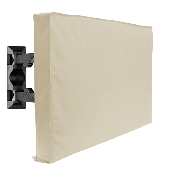 Mount Factory Outdoor TV Cover - 46" Model For 44" - 47" Flat Screens - Slim Fit - Weatherproof Weather Dust Resistant Television Protector - Tan