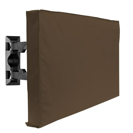 Mount Factory Outdoor TV Cover - 60" Model For 58'' - 62" Flat Screens - Slim Fit - Weatherproof Weather Dust Resistant Television Protector - Brown