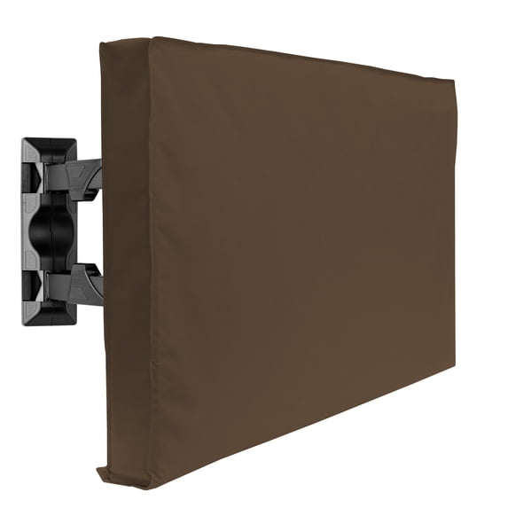 Mount Factory Outdoor TV Cover - 65" Model For 63'' - 67" Flat Screens - Slim Fit - Weatherproof Weather Dust Resistant Television Protector - Brown