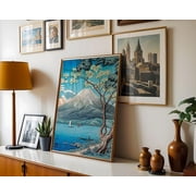 Mount Fuji From Lake Yamanaka Poster, Unframed Paper Poster 8x10in