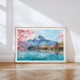 Mount Fuji Japan Cherry Blossom Lake Wall Art Print, Japanese Nature ...