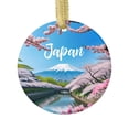 thumbnail image 1 of Mount Fuji Japan Mountain Japanese Cherry Blossom Sakura Trees Art Souvenir Travel Memory Souvenir Landmark Vacation Keepsake Ceramic Christmas Ornament Xmas Holiday Tree Gift, 1 of 3