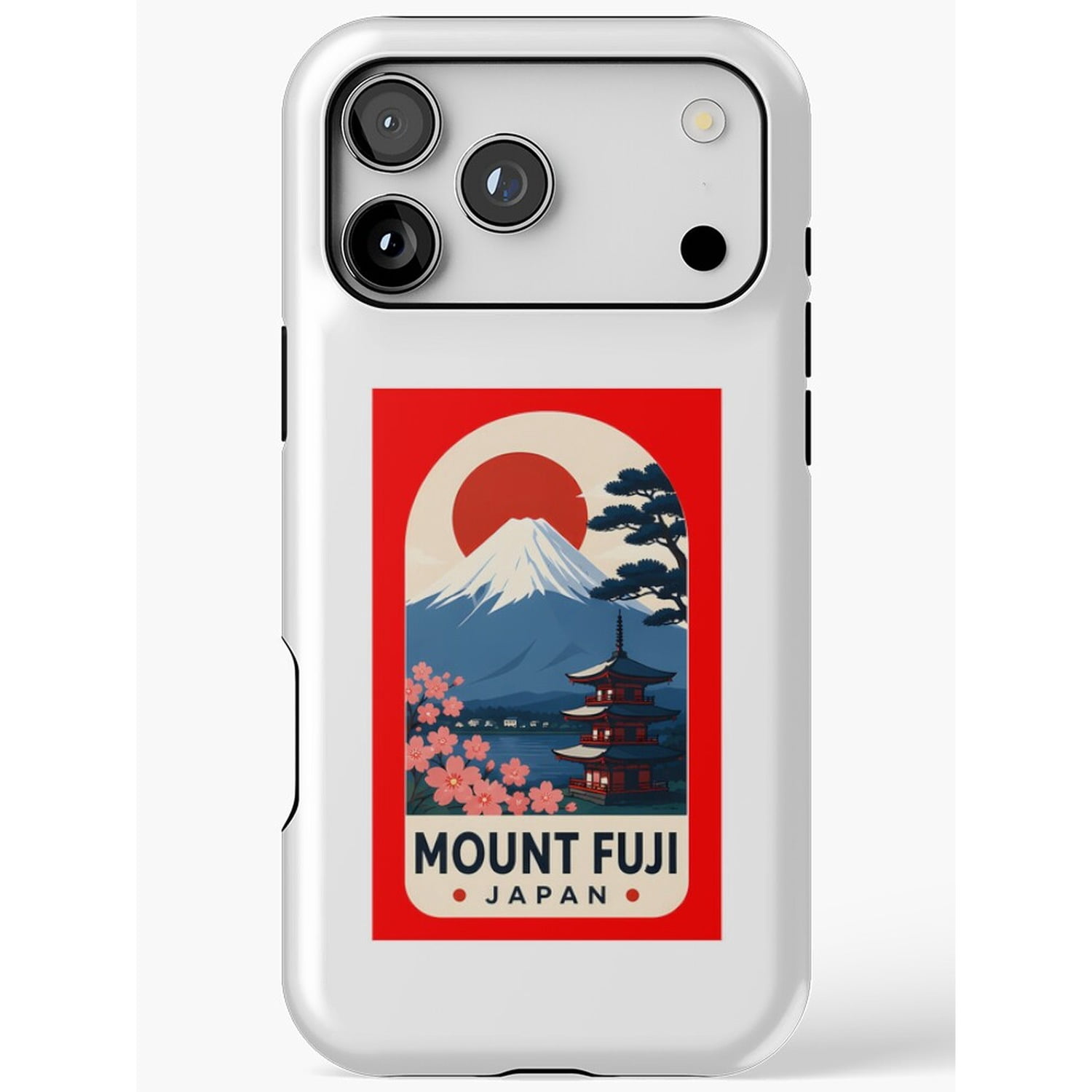 Mount Fuji Japan Travel Poster Tough Case for Apple iPhone, Dual-Layer ...