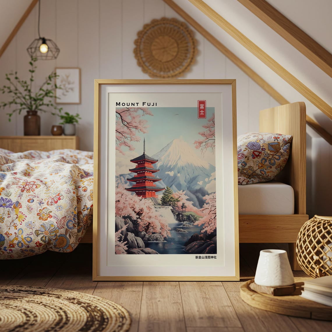Mount Fuji Japanese Landscape Vintage Travel Pdf And Jpg Poster, Travel ...