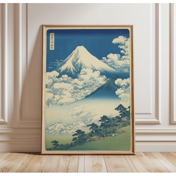 Mount Fuji Poster Japanese Landscape Wall Art Style Print Scenic Mountain Artwork Nature D