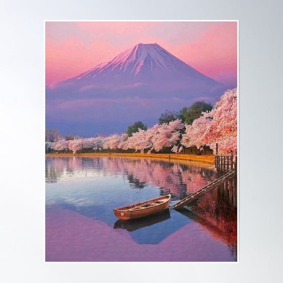 Mount Fuji Poster Wall Art, Modern Wall Decor, 24x36 UNFRAMED