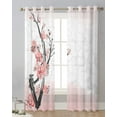thumbnail image 1 of Mount Fuji Sakura Geisha Tulle Curtain rative Sheer Curtains for Living Room Bedroom Kitchen Hotel Home At Window Panels, 1 of 5