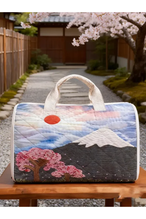 Mount Fuji Sakura Quilted Duffle Bag