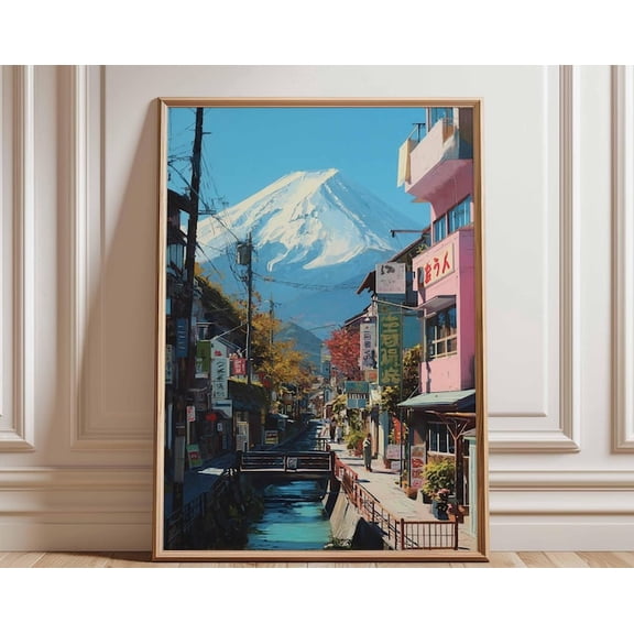Mount Fuji Street View Wall Art Print