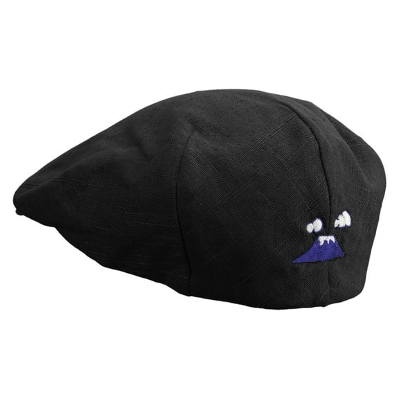 Mount Fuji Symbol Embroidered Big Mesh Ivy Cap - Black XL-2XL