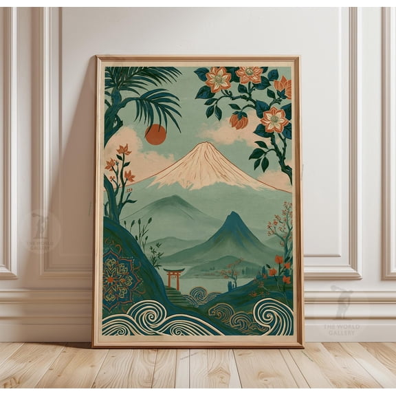 Mount Fuji Wave Poster Japanese Landscape Art Paper Wall Decor