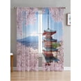 thumbnail image 1 of Mount Fuji With Cherry Blossom Tree Sheer Curtains Bedroom Voile Curtain Living Room Window Sheer Curtains Kitchen Tulle Drapes, 1 of 7