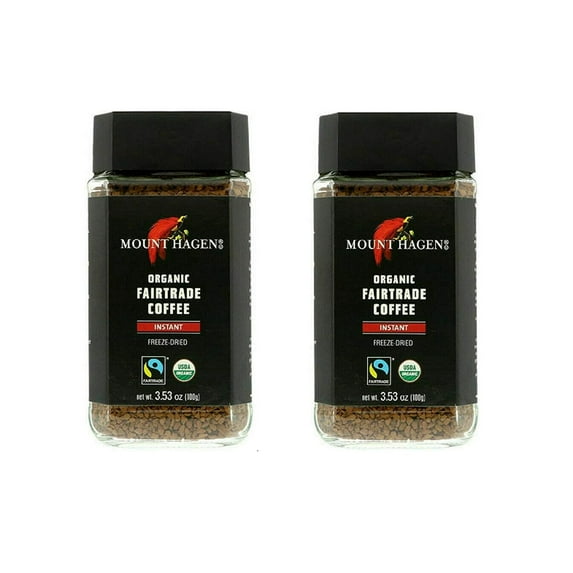 Mount Hagen Freeze Dried Instant Coffee- 3.53 Oz Jars- 2 Pack