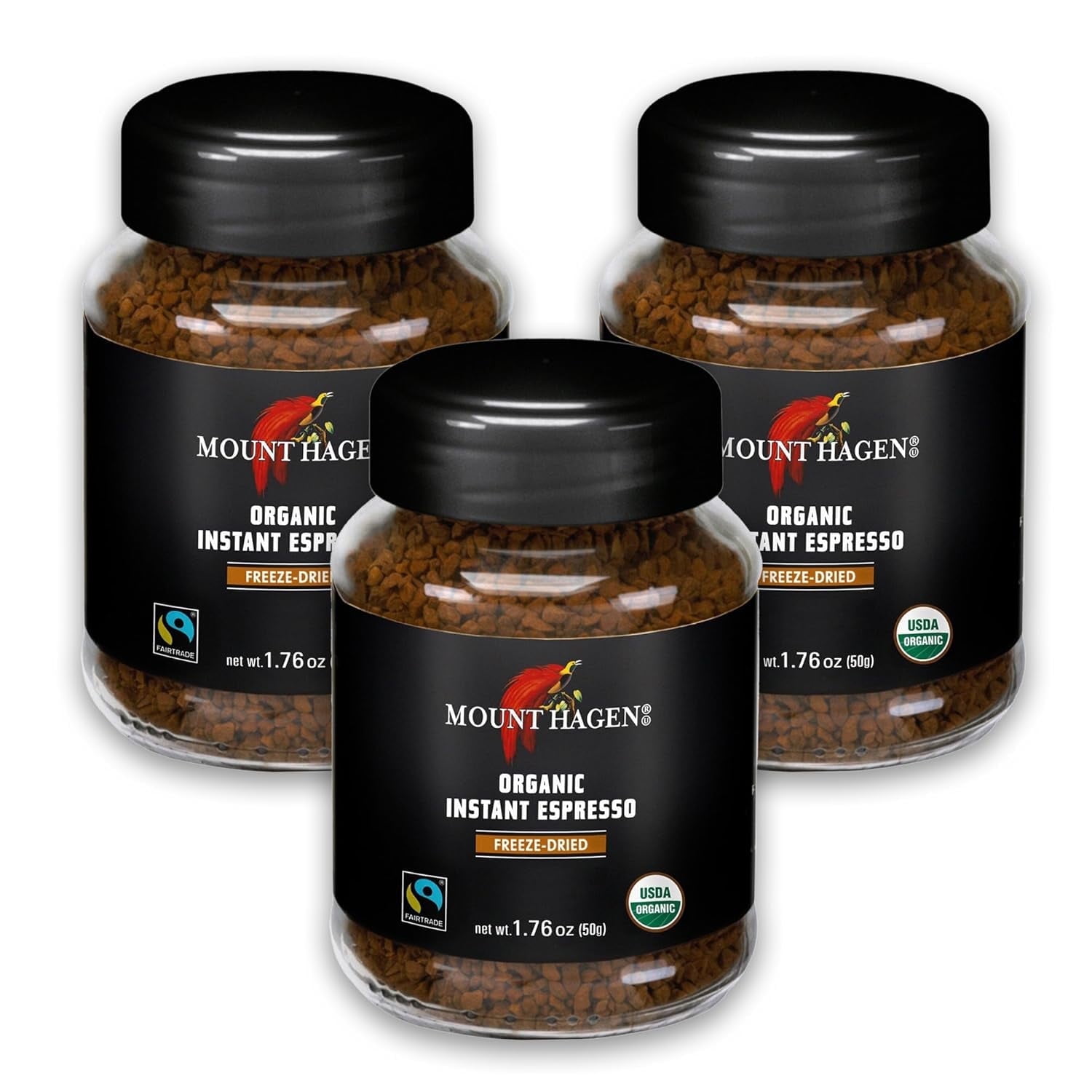 Mount Hagen, Instant Espresso Ground Coffee, 3 Pack, Organic