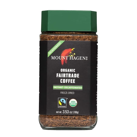 Mount Hagen Organic Freeze Dried Instant Decaffeinated Coffee, Award-Winning, House Blend, Kosher, 3.53-Ounce Jars (Pack of 6)
