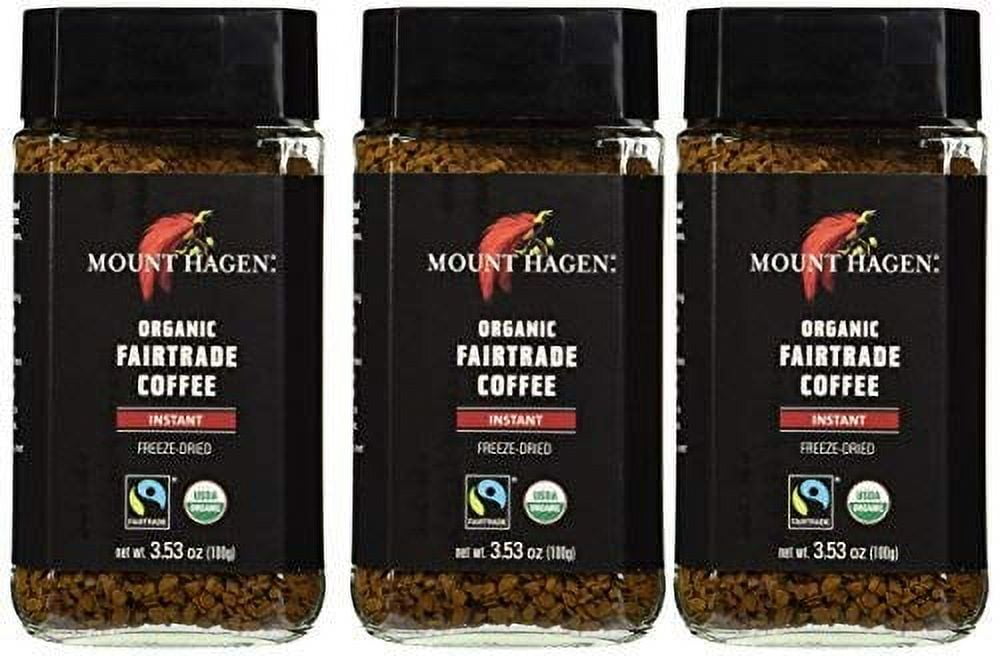 Mount Hagen: Organic café liofiliza Café Instantáneo (Pack of 3 x 3,53 oz) (Pack of 3)