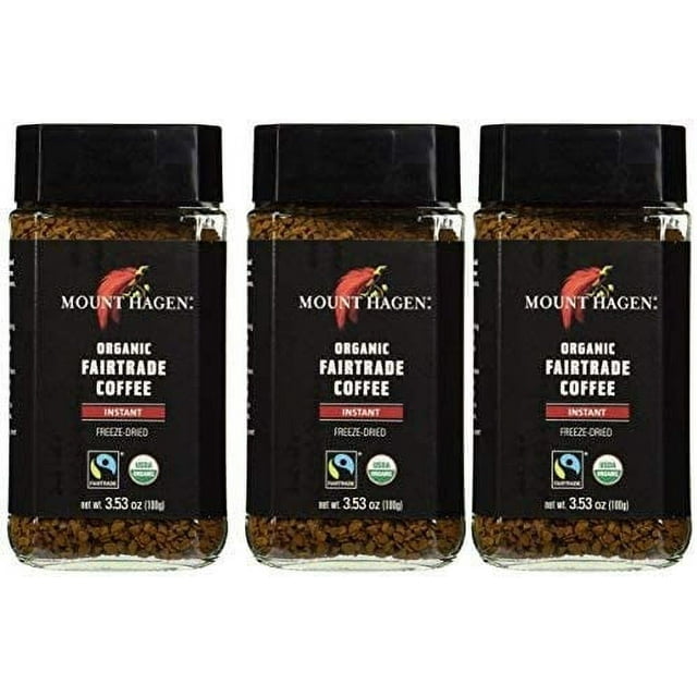 Mount Hagen: Organic café liofiliza Café Instantáneo (Pack of 3 x 3,53 oz) (Pack of 3)