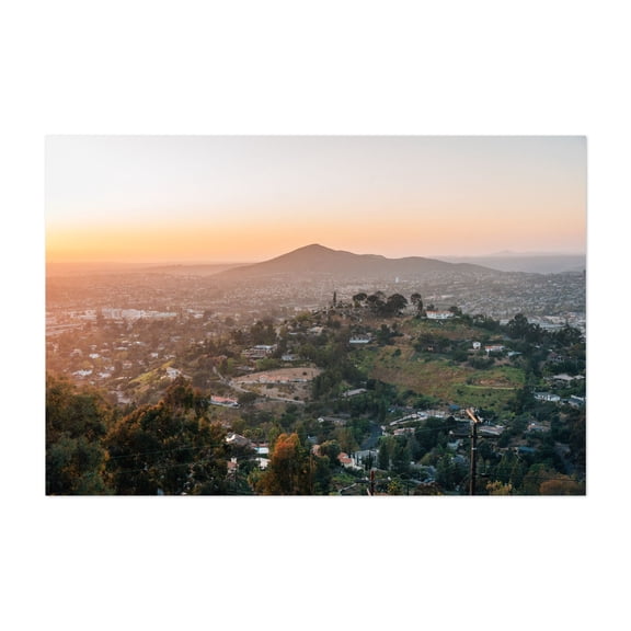 Mount Helix Sunset 01 - La Mesa California Photography Landscape Sunset Scenic Nature Mountain Cityscape Rural Unframed Wall Art Print 40 x 60 inches