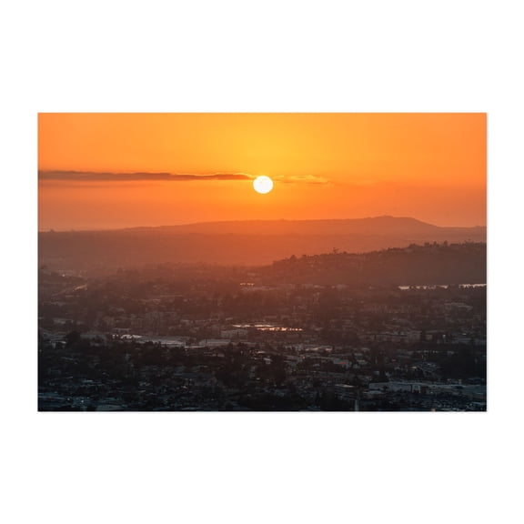 Mount Helix Sunset 02 - La Mesa California Photography Sunset Cityscape Scenic Landscape Skyline Nature Unframed Wall Art Print 32 x 48 inches