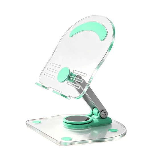 Mount Holder Phone Stand Acrylic Tablet Holder with 360° Rotating Base for Desk Home and Portable Clear Display Support for All Phones and Tablets