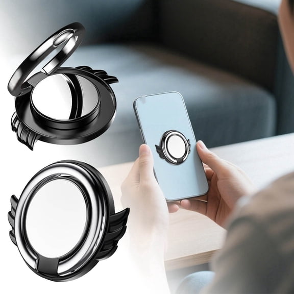 Mount Holder for Mobile | Universal Ring Stand Grip with 360° Rotating Base | Secure -Hand Use | Compact Design for Phone Mounts