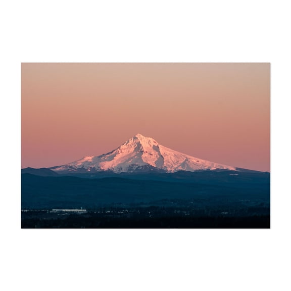 Mount Hood at Golden Hour - Portland Oregon Photography Mountain Sunset Snow Nature Landscape Scenic Wilderness Unframed Wall Art Print 20 x 30 inches